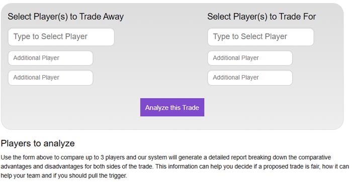 Lineup Experts Trade Analyzer